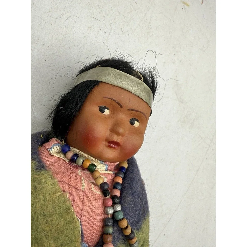 Vintage Lot Of 4 SkooKum Billy Good Indian Native American Dolls